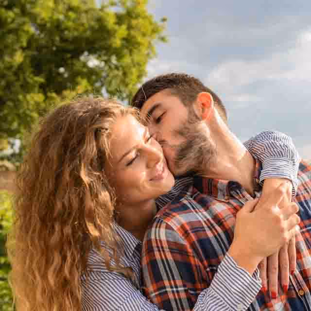 A couple sharing a close moment